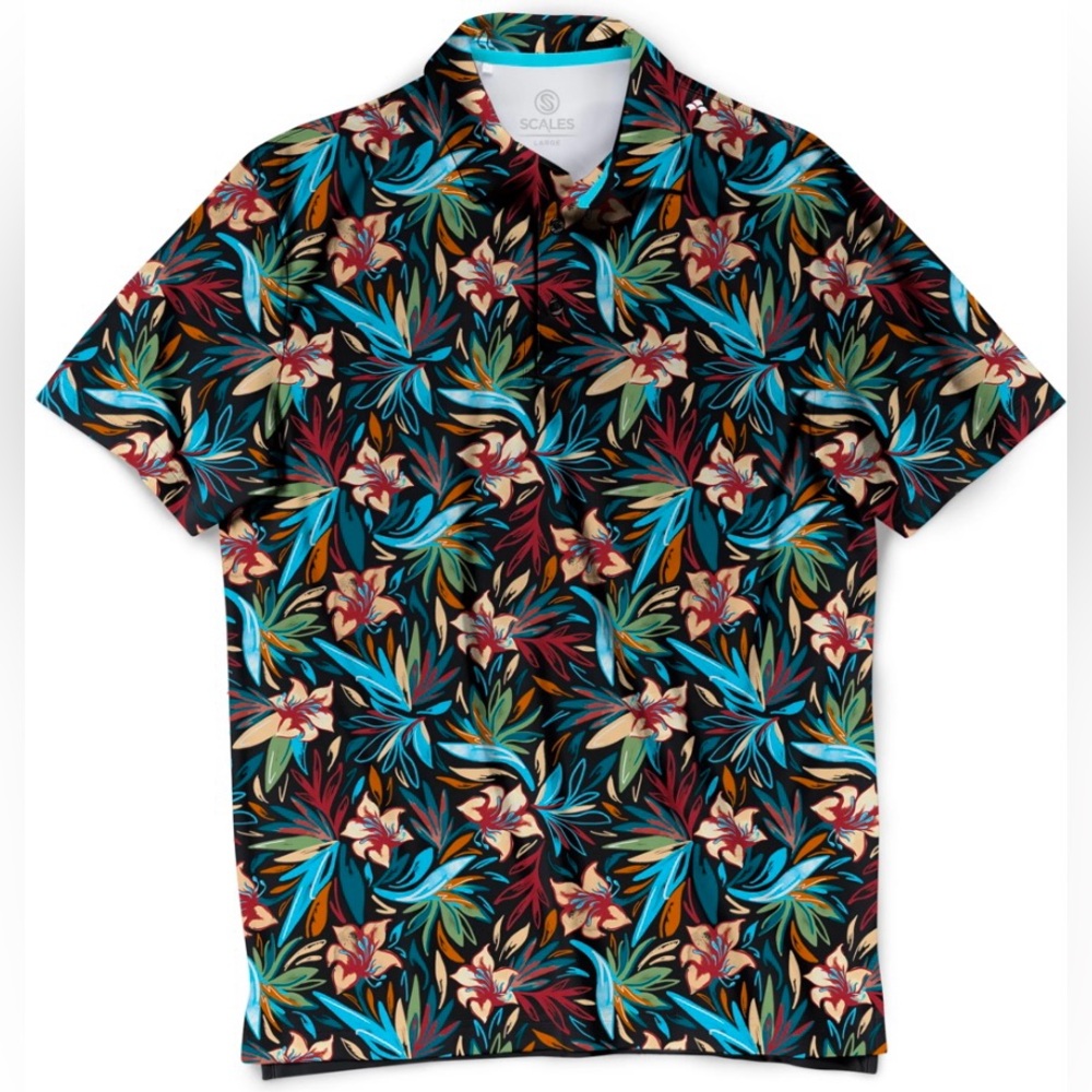 •NWT•SCALES Offshore Country Club WILD FLOWERS Polo
